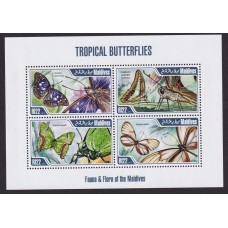 MARIPOSAS FLORES MALDIVES HOJA BLOQUE ESPECIAL DE ESTAMPILLAS NUEVAS MINT